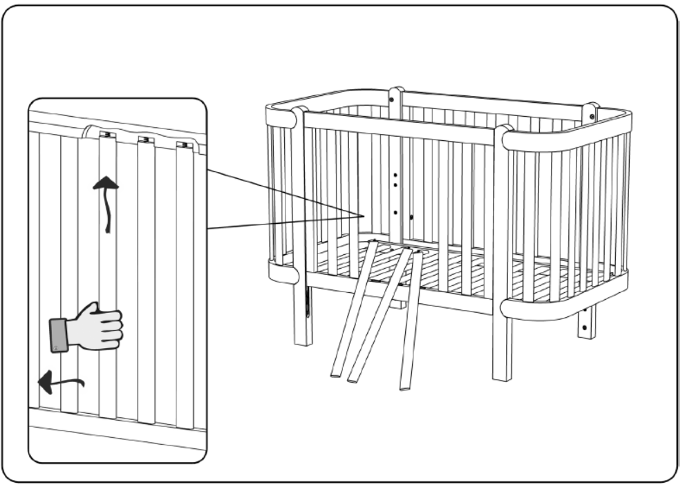 Pătuț Maia bare detașabile