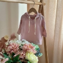 Bluza cu gluga din muselină pentru copii, roz pudra – bumbac 100% (1)