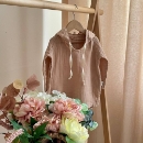 Bluza cu gluga din muselină pentru copii, bej – bumbac 100% (1)