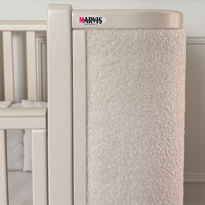 Patut bebe tapitat bucle co-sleeping Victoria 120 × 60 cm – Milky