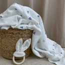 Paturica din muselina pentru bebelusi – Inimioare multicolore (1)