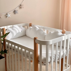 Protecție laterală pentru pătuț bebeluși/copii - Set 4 piese Norisori Alb