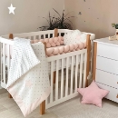 Set lenjerie patut bebe Norisori roz (1)