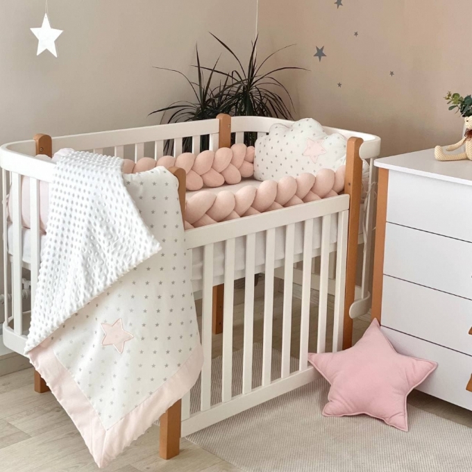 Set lenjerie patut bebe Norisori roz (1)