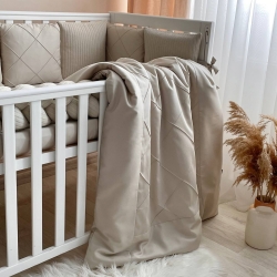 Set Lenjerie Pătuț Bebe/Copii 7 Piese Velvet Latte