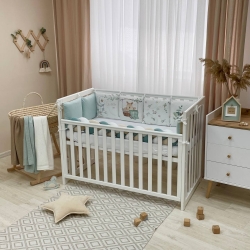 Lenjerie pentru Patut Bebe/Copii cu 7 Piese - Little One Mentă