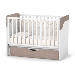 Pătuț bebeluș / copii Ianis alb cappuccino 120 x 60