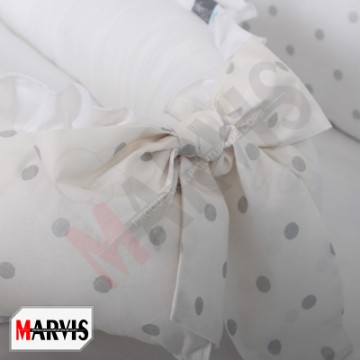 Protecție pentru somn - Baby Nest cu buline albastre