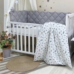 Set de Lenjerie pentru Pătuț Bebe/Copii 6 Piese - Design Mix Crenguțe