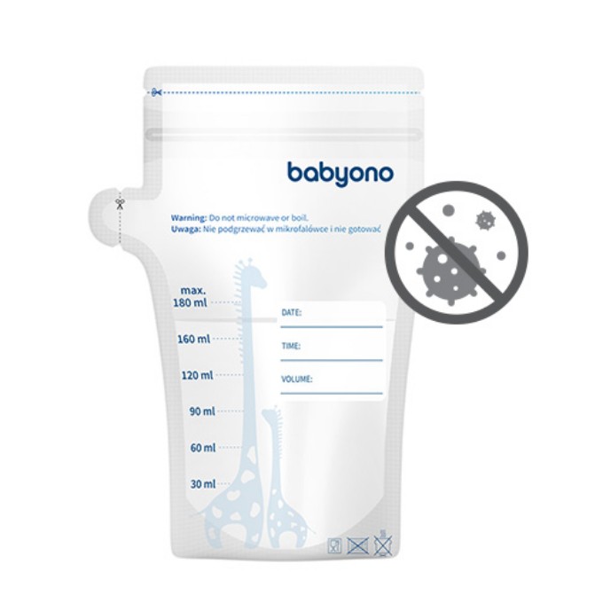 Poza cu Pungi depozitare lapte matern 180ml, 30buc Babyono 1084