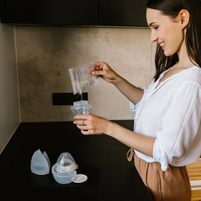 Poza cu Pungi depozitare lapte matern 180ml, 30buc Babyono 1084