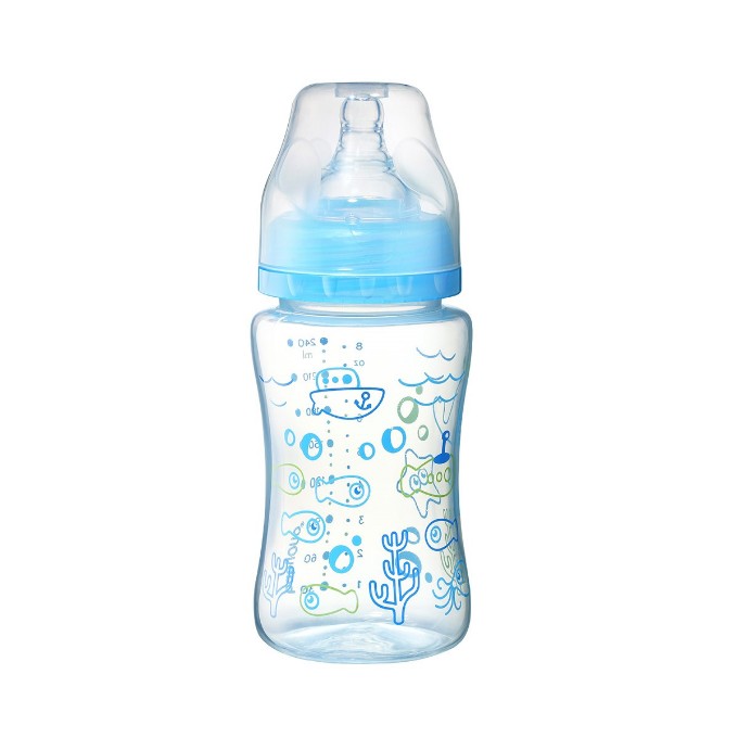 Poza cu BIBERON PLASTIC CU GAT LARG 240ML-403 MOV