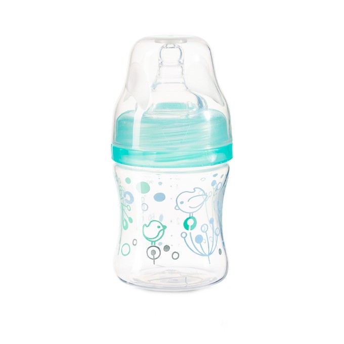 Poza cu Biberon cu gat larg Babyono verde pasari 120 ml 402/01