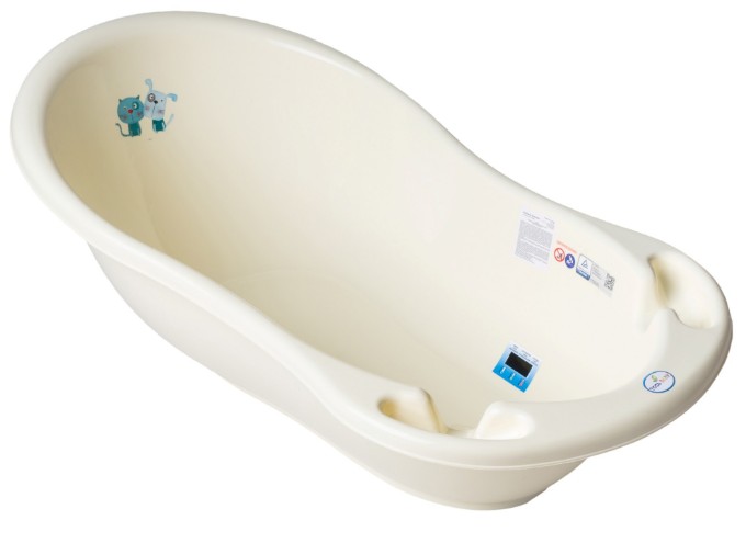 Poza cu Cadita ergonomica pentru bebelusi Tega Baby cu senzor de temperatura si dop pentru scurgere, colectia Catel&Pisica, 86 cm, galbena PK-004-102