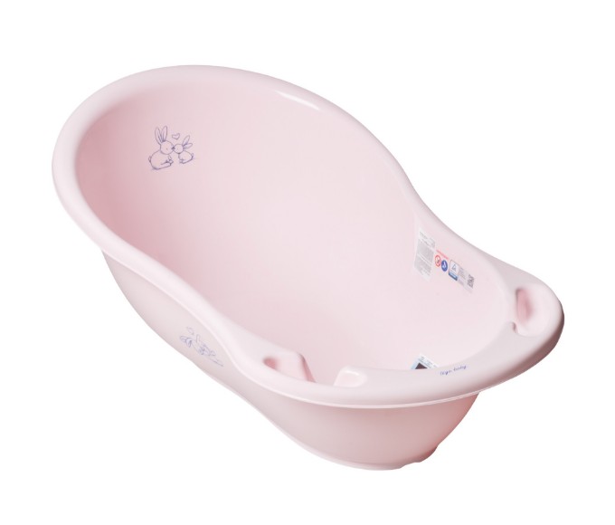 Poza cu Cadita ergonomica pentru bebelusi Tega Baby cu senzor de temperatura si dop pentru scurgere, colectia Micutii Iepurasi, 86 cm, roz KR-004-104