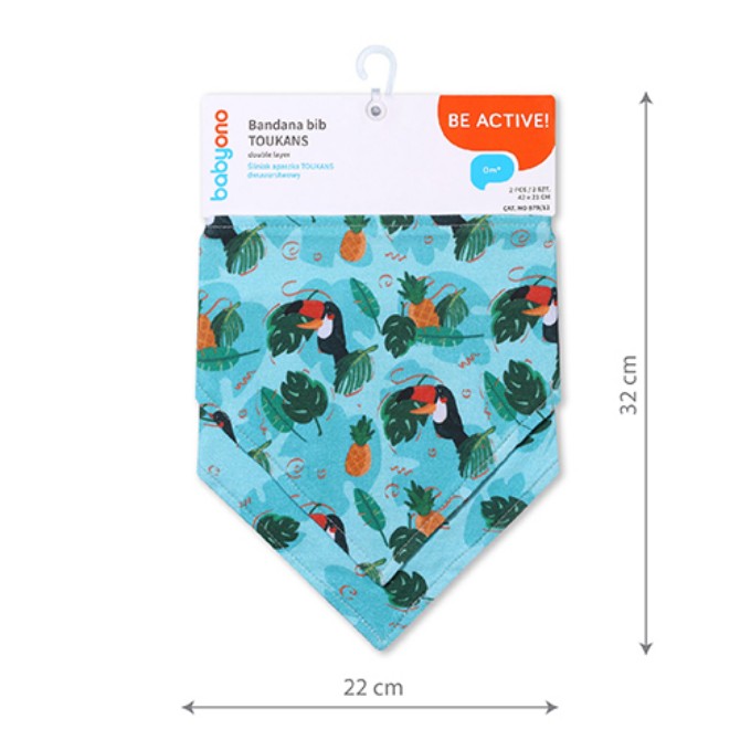 Poza cu Set 2 bucati barbita, esarfa bumbac Babyono 2 in 1 Papagal 879/12