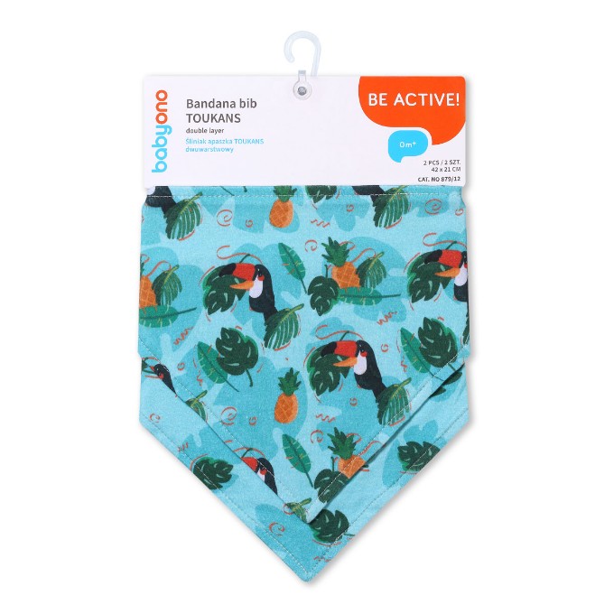 Poza cu Set 2 bucati barbita, esarfa bumbac Babyono 2 in 1 Papagal 879/12