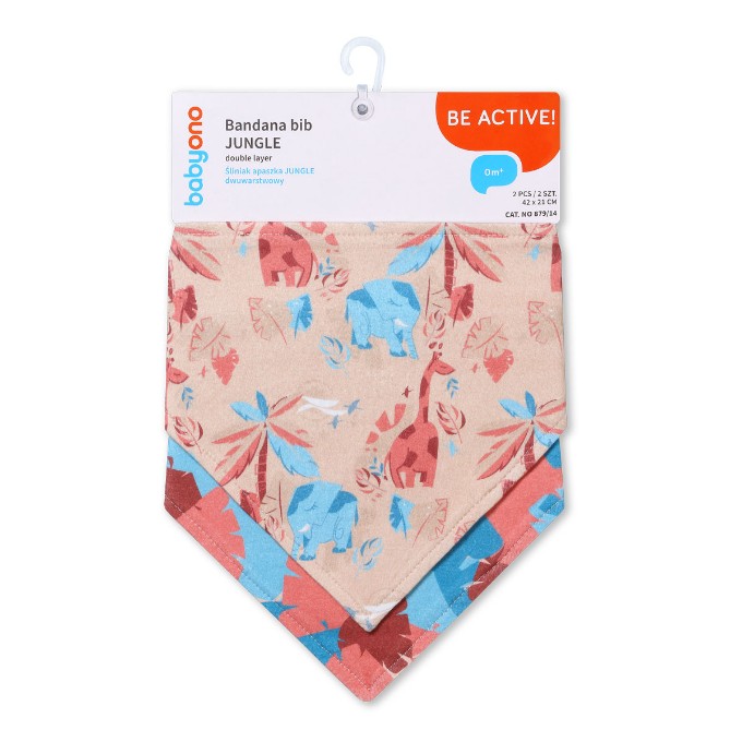 Poza cu Set 2 bucati barbita, esarfa bumbac Babyono 2 in 1 Jungla 879/14