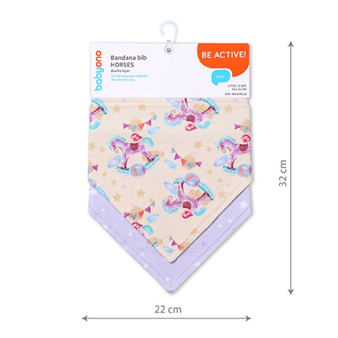 Poza cu Set 2 bucati barbita, esarfa bumbac Babyono 2 in 1 Caluti 879/15