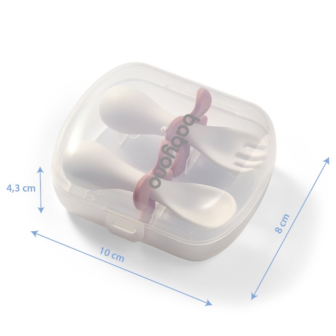 Poza cu Set tacamuri ergonomice roz Babyono 969/01