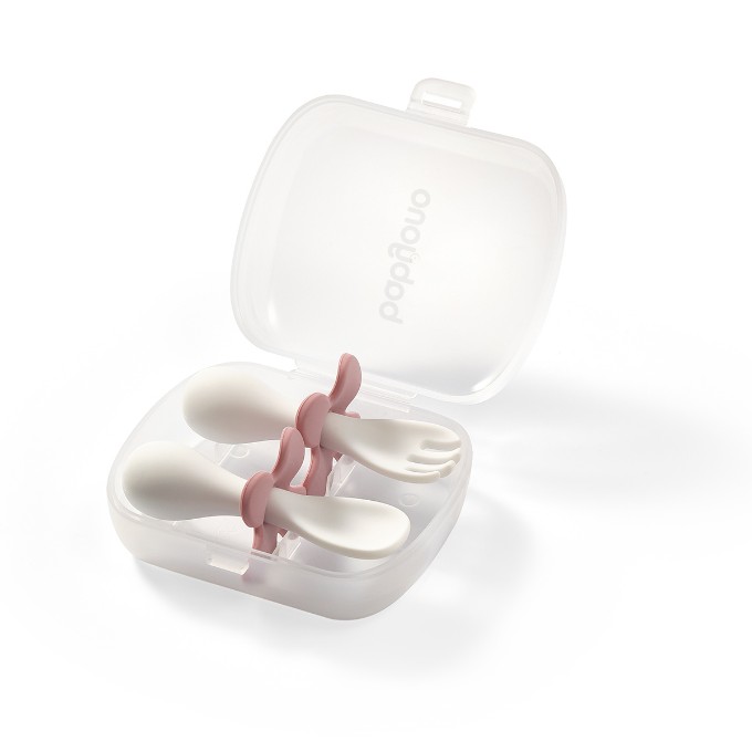 Poza cu Set tacamuri ergonomice roz Babyono 969/01