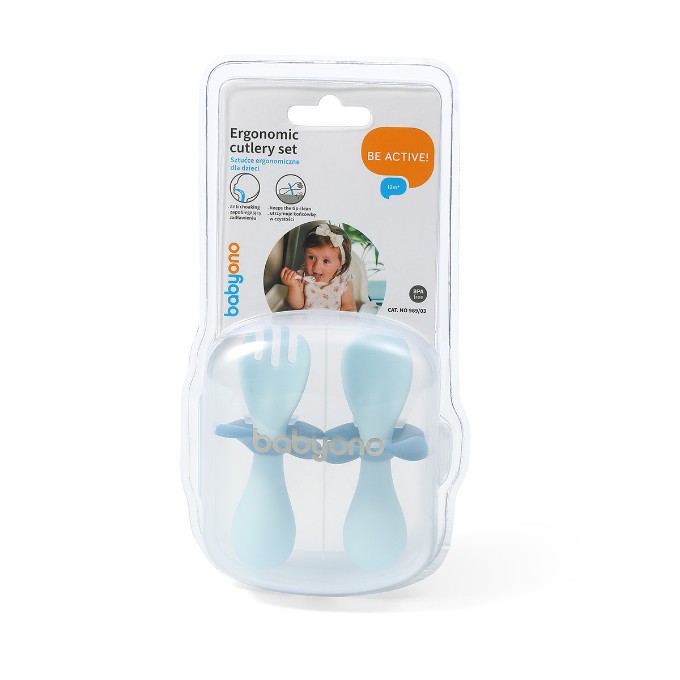Poza cu Set tacamuri ergonomice roz Babyono 969/01