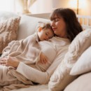 Poza cu Paturica tricotata fibre bambus crem, Babyono, 1674/02