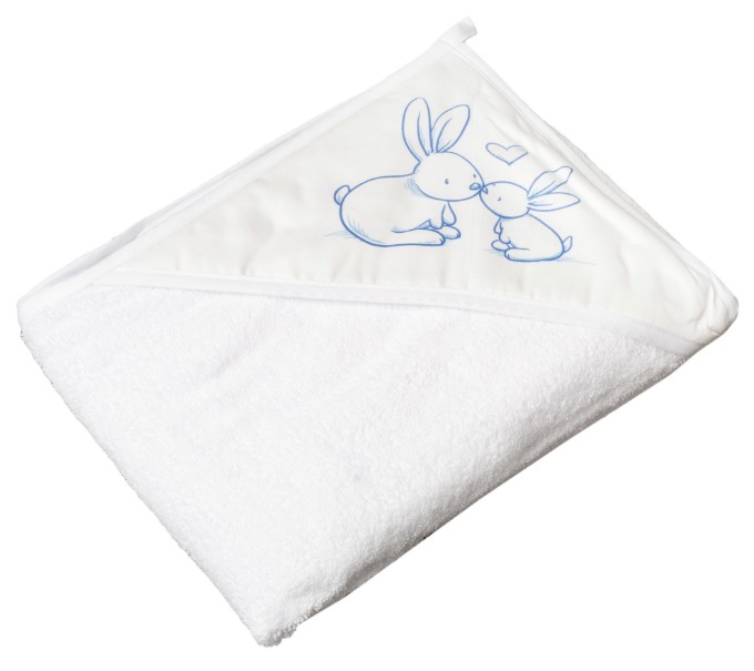 Poza cu Prosop cu gluga din bumbac 100x100 cm, Tega Baby, colectia Micutii Iepurasi, alb KR-008-103