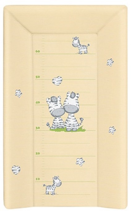 Poza cu Saltea de Infasat cu Capat Inchis 50x70cm, cu Intaritura, Suprafata Moale, Sistem Anti-Alunecare, Ceba Baby, Zebra, galben, 201-002-141