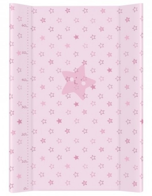 Poza cu Saltea de Infasat COMFORT 50x70cm, cu Intaritura, Grosime 3cm, Sistem Anti-Alunecare, stele, roz 203-066-130
