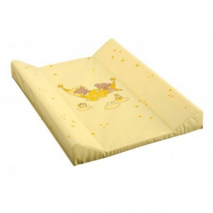 Poza cu Saltea de Infasat COMFORT 50x70cm, cu Intaritura, Grosime 3cm, Sistem Anti-Alunecare, ursi in hamac, galben 203-017-140