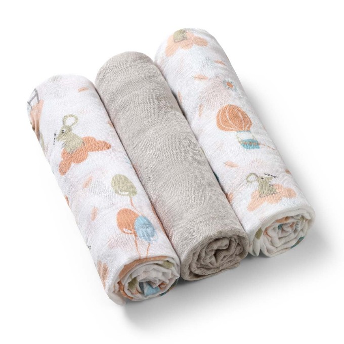 Poza cu Scutece muselina natural, set 3 bucati, 70%bambus si 30%bumbac, 70x70 cm, Babyono, 397/09