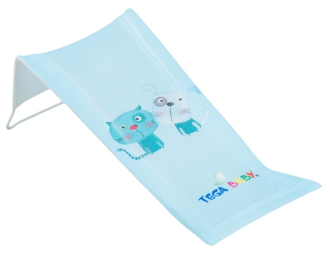 Poza cu Suport anatomic textil pentru baie bebe Tega Baby colectia Catel&Pisica, albastru PK-026-101