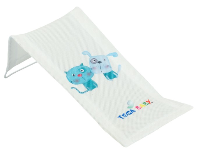 Poza cu Suport anatomic textil pentru baie bebe Tega Baby colectia Catel&Pisica, alb PK-026-102