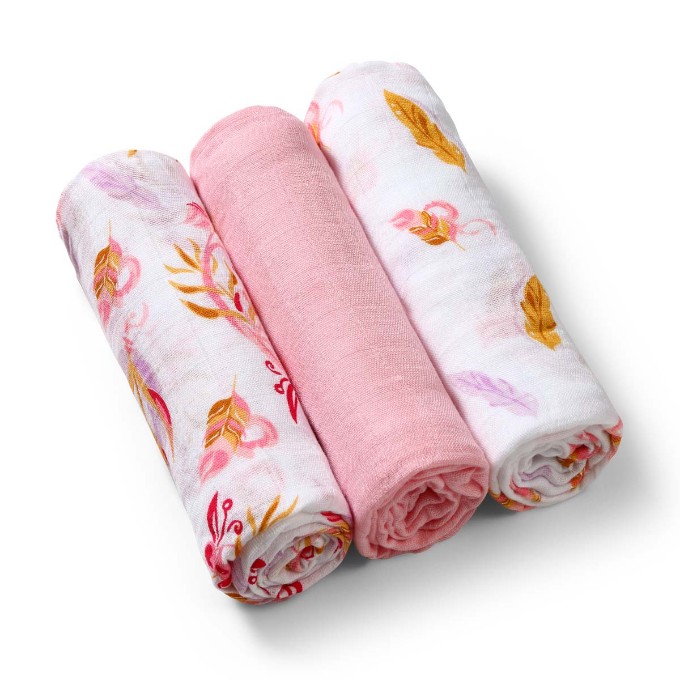 Poza cu Scutec natural din fibre bambus roz Babyono 397/09