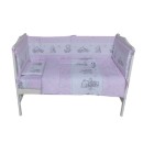 Poza cu Set lenjerie bumbac 7 piese pentru saltea de 120 x 60 cm, Ursuleti, Beberoyal, LJ007P-120-018