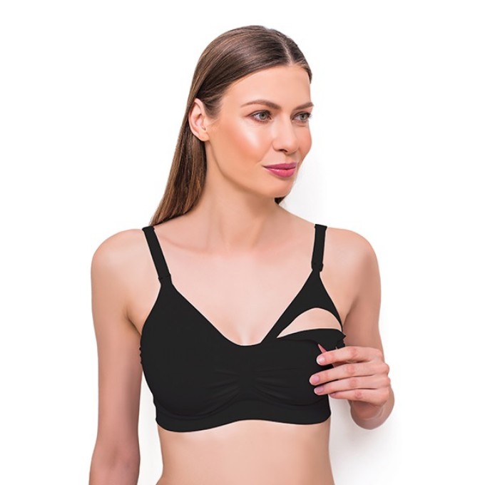 Poza cu Sutien alaptat mame negru Babyono cupa E 70-75 CM - 506/06