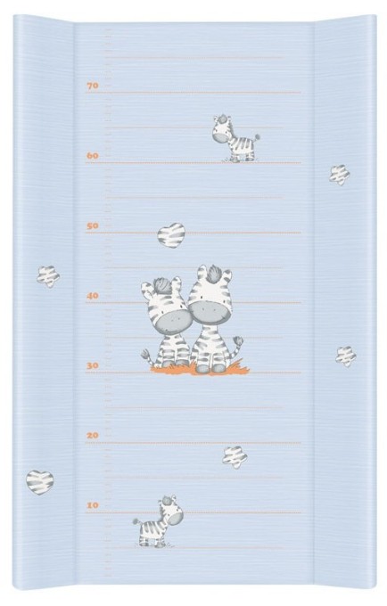 Poza cu Saltea de Infasat COMFORT 50x70cm, cu Intaritura, Grosime 3cm, Sistem Anti-Alunecare, zebra, albastru 203-002-160