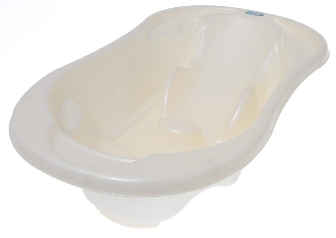 Poza cu Cadita anatomica si ergonomica pentru bebelusi Tega Baby cu senzor de temperatura si dop pentru scurgere, alb perlat TG-011-118