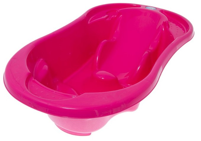 Poza cu Cadita anatomica si ergonomica pentru bebelusi Tega Baby cu senzor de temperatura si dop pentru scurgere, roz fucsia TG-011-145