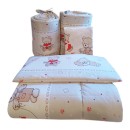 Poza cu Set lenjerie bumbac 5 piese pentru saltea de 140 x 60 cm, Bears&Toys Bej, Beberoyal, LJ005P-140-110