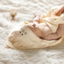 Poza cu Prosop baie bambus cu gluga 100 x 100 cm Babyono crem 1553/07