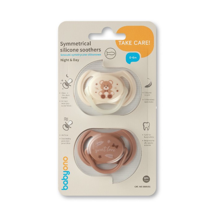 Poza cu Suzetă anatomică din silicon 0-6 m, Babyono, 1670/01