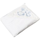 Poza cu PROSOP BAIE CU GLUGA 'LITTLE BUNNIES' 100X100CM ALB KR-008-103