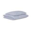 Poza cu Set lenjerie bumbac cu baldachin 8 piese pentru saltea de 120 x 60 cm, Elefant&Birds Blue, Beberoyal, LJ-008-103