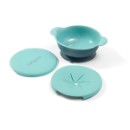 Poza cu Set castron si lingurita cu ventuza si capac copii verde Babyono 1078