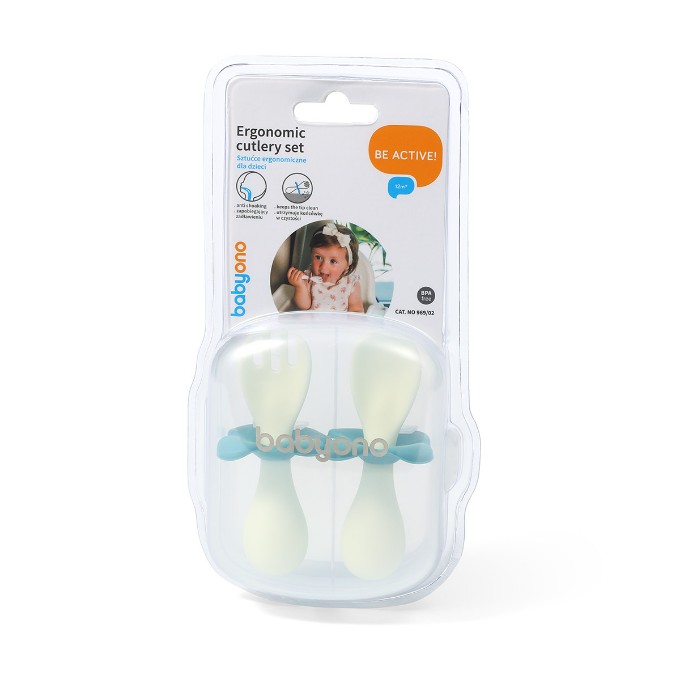 Poza cu Set tacamuri ergonomice roz Babyono 969/01