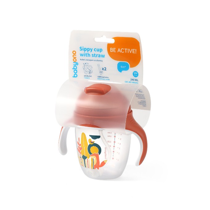 Poza cu Cana copii cu pai rosie Babyono 1464/01