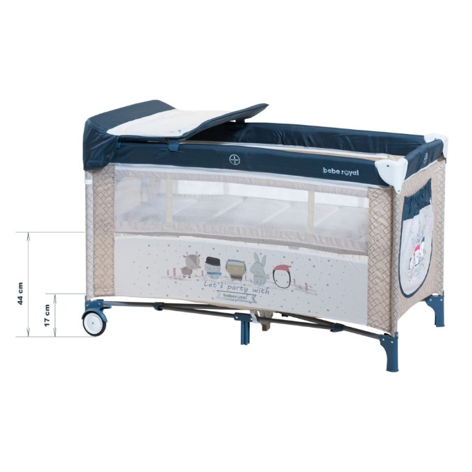 Poza cu PATUT PLIABIL 2 NIVELE SI ACCESORII BEBE ROYAL 201 ROZ