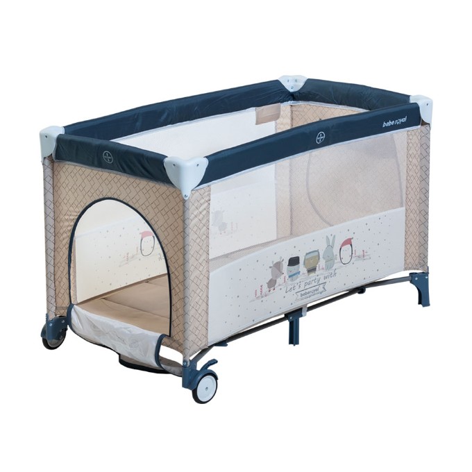Poza cu PATUT PLIABIL 2 NIVELE SI ACCESORII BEBE ROYAL 201 ROZ